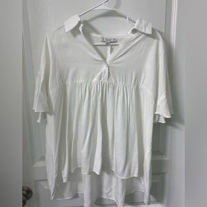 White Button collared Blouse